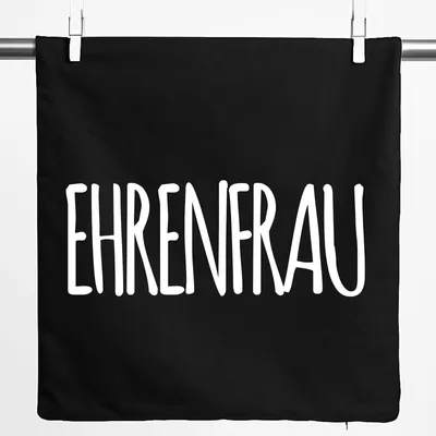 Produktbild von Huuraa Kissenbezug Ehrenfrau Jugendwort 40x40cm Black Baumwolle Dekokissenbezug Geschenkidee