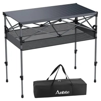 Produktbild von Campingtisch Klapptisch Falttisch - Höhenverstellbar - 100 x 50 cm - Aluminium - Für Garten und Picknick