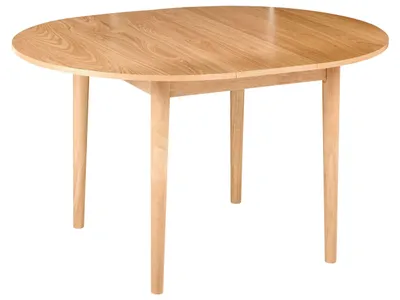 Produktbild von BELIANI Esstisch Hellbraunes MDF-Eichenfurnier Gummibaumholzgestell 107/137 x 107 cm Ausziehbare Tischplatte Rund Modern