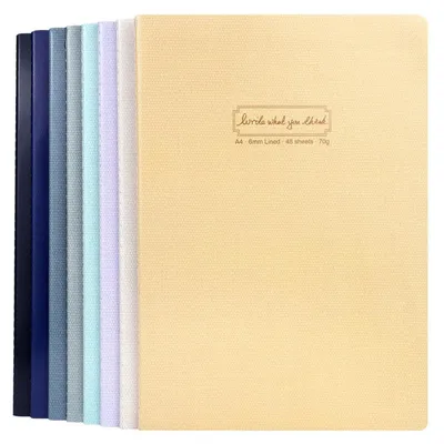 Immagine prodotto di Quaderno A4, set da 8 pezzi, rilegatura a filo, righe, 48 fogli, 70 g/m², copertina morbida, 4 colori