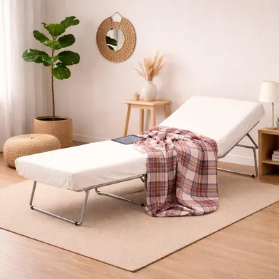 Image de Abak - Lit Pliant, bleu, Matelas Inclus, Fabriqué en Italie