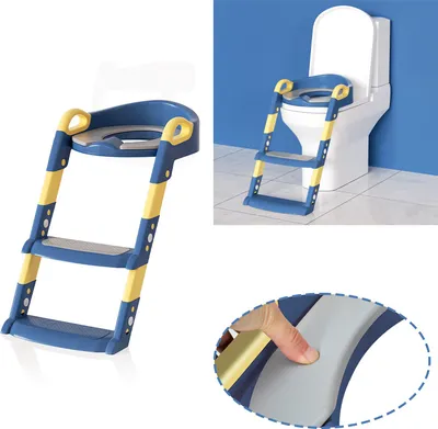 Produktbild von Yakimz WC Toilettensitz für Kleinkinder Töpfchen Toilettentrainer mit Treppe für Jungen und Mädchen Baby Blau