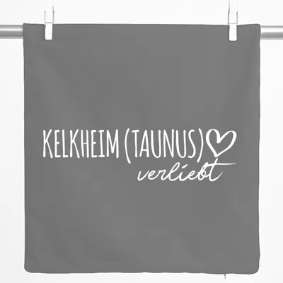 Produktbild von Huuraa Kissenbezug Springe verliebt 40x40cm Steel Grey Baumwolle Dekokissenbezug Geschenkidee