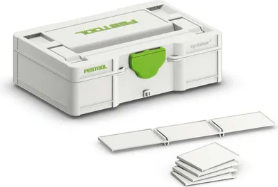 Produktbild von Festool Systainer³ SYS3 S 76 Aufbewahrungsbehälter 577808, 265x171x71 mm, mit flexiblen Trennstegen und Handgriff für Kleinteile & Zubehör, inkl. 4 kurzen und 1 langen Trennsteg, modular, koppelbar mit SYS-MINI 1 & 3 TL und Systainer³ Rack, nicht mit T-LOC/Classic koppelbar, integrierbar in bott vario3 Fahrzeugeinrichtung