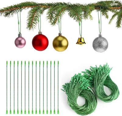 Produktbild von Surflyee 200 Stück Weihnachtskugelhaken grün Christbaumkugel Aufhänger