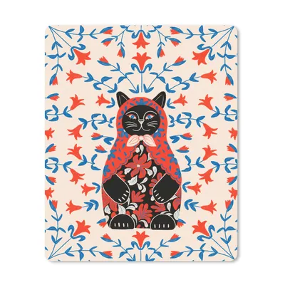 Produktbild von MuchoWow® Mauspad Mousepad Matrjoschka - Blumen - Katze 19x23 cm - Mousepads - Maus Mat - Pad - Mausunterlage - Mauspads - Spielen