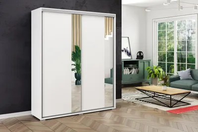 Produktbild von FurMeb24 Schiebetrenschrank A4 23021562 cm â Wei - mit Spiegel