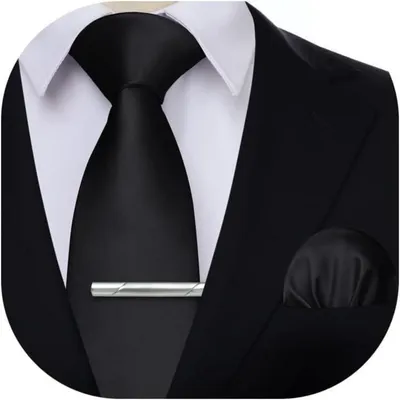 Imagen del producto de Corbata para hombre, pañuelo de bolsillo, sujetacorbata, talla única, color