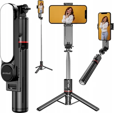 Image de Trépied Selfie Stick Monopode + Télécommande Lumière LED 3in1 pour Téléphone / GoPro / Selfie Lume