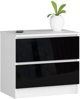 Obrázek produktu pro AKORD Furniture Factory OP0PK-6BIACZA001, Černá, Bílá, 2 zásuvka/zásuvek, Lesklý, 16 mm, 51 cm, 400 mm
