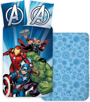 Produktbild von Avengers Wende Bettwäsche  80 x 80 cm + 135 x 200 cm 100% Baumwolle
