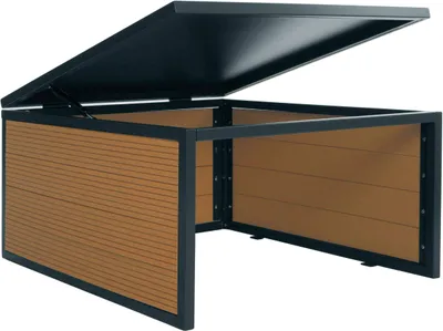 Obrázok produktu pre Robotická garáž pre kosačku s vekom HWC-L45, strešný prístrešok pre kosačku, WPC kov 35x60x70cm ~ dubový vzhľad
