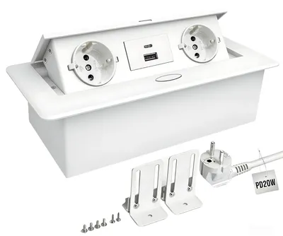 Produktbild von Einbausteckdose – Wandsteckdose mit USB-C PD20W – Weiß