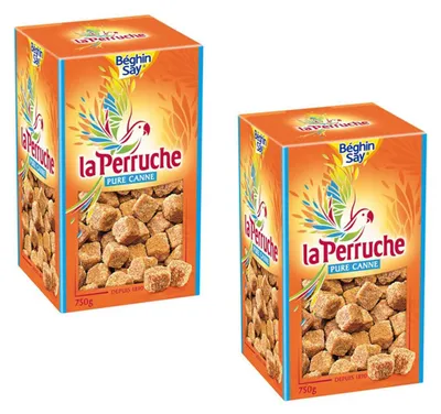 Produktbild von La Perruche Brauner Rohrzucker Würfel 2 x 750 g - Natürlicher Genuss für Kaffee & Tee