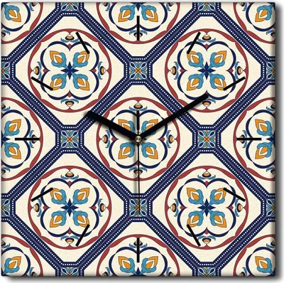 Produktbild von Coloray Uhr auf Leinwand 30x30 cm Wand Uhr Dekoration Wohnzimmer Segeltuch schwarze Hände -Modegeometrie.