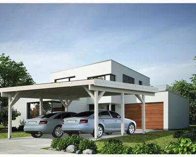 Produktbild von Doppelcarport Palmako Karl 20,6 m² 600x512 cm tauchgrundiert