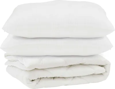 Imagen del producto de vidaXL: Juego de sábanas con fundas de almohada, 3 piezas, color blanco, microfibra