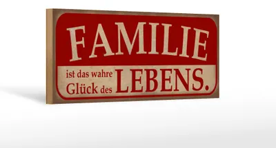Produktbild von Holzschild Spruch 27x10cm Familie ist das wahre Glück des Lebens