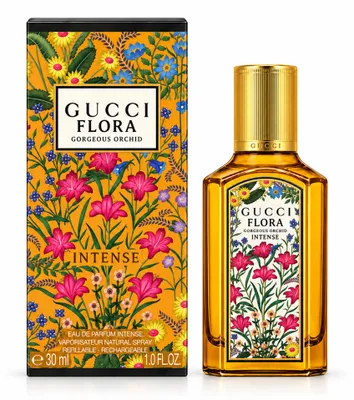 Produktbild von Gucci Flora Gorgeous Orchid Intense, Frauen, 30 ml, Flüssiges Parfüm, Spray, 36 Monat( e), ALCOHOL DENAT., PARFUM/FRAGRANCE, AQUA/WATER/EAU, TETRAMETHYL ACETYLOCTAHYDRONAPHTHALENES,..., KI-generiertes Bild