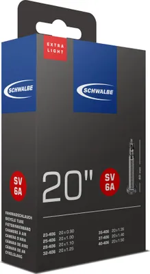 Produktbild von Schwalbe Schlauch - SV6A - Extra Light - 20 Zoll x 0,90 - 1,50 - Französisches Ventil - 40 mm