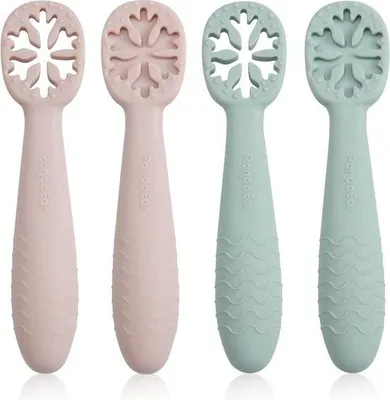 Produktbild von Babylöffel-Set, 4-teilig, Lernlöffel für Babys, Anfänger, Breilöffel, Fütterlöffel, Babylöffel, Esslöffel, weich, flexibel, Kinderbesteck, BPA-frei, für Säuglinge, Kinder und Kleinkinder.