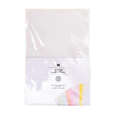 Produktbild von 10 FilzPlatten 20 x 30 cm - Pastellfarben