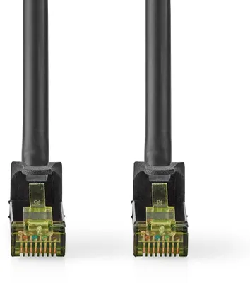 Image de Câble réseau CAT7 | S/FTP | RJ45 Male | RJ45 Male | 0.50 m | Snagless | Rond | LSZH | Noir | Label