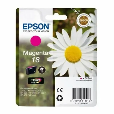 The image shows the retail packaging for an Epson magenta ink cartridge.