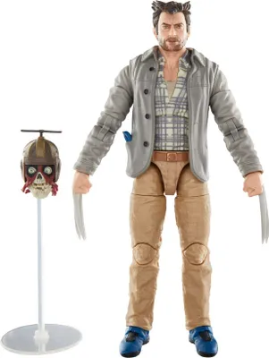 A toy action figure of Wolverine and a separate accessory.
