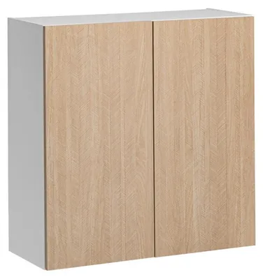 Image de Double placard haut de cuisine "Roma" - Blanc/Beige - L 80 X H 72 x P 30 cm
