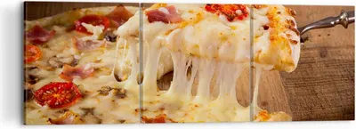 Produktbild von Bild auf Leinwand - Leinwandbild - Pizza Käse Tomaten - 120x40cm - Wand Bild - Wanddeko - Leinwanddruck - Bilder - Kunstdruck - Wanddekoration - Leinwand bilder - Wandkunst - CA120x40-3784