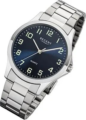 Produktbild von Regent Herren Uhr Metallarmband 1152406 Metall Armband-Uhr silber UR1152406