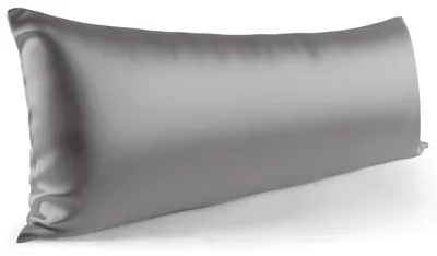 Produktbild von Kissenbezug für Seitenschläfer, 40 x 145 cm, 1 Stück – Satin-Kissenbezug, seidig weich, 40 x 145 cm, haar- und hautpflegend, mit Reißverschluss, dunkelgrau
