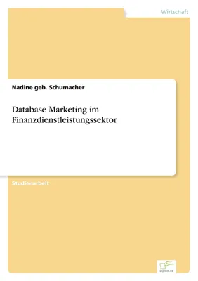 Produktbild von Database Marketing im Finanzdienstleistungssektor