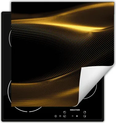 Produktbild von DarHaus Herdabdeckplatte 60x52 cm Anti Rutsch Matte Aufrollbar, Muster - Gold
