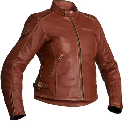 Produktbild von Halvarssons Nyvall Damen Motorrad Lederjacke, braun, 42