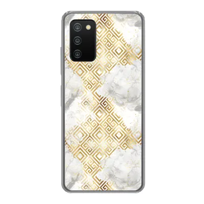 Produktbild von MuchoWow® Handyhülle Schutzhülle Hülle für Samsung Galaxy A03s Gold - Marmor - Muster - Geometrie Silikon Softcase Handy Hülle - Schutz