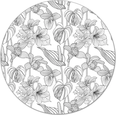 Produktbild von Glas-Herdabdeckplatte Glaskeramikkochfeld-Abdeckung Schneideplatten - 40 cm - Blumen Grün Weiß