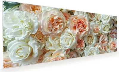 Produktbild von Küchenrückwand Spritzschutz Glas mit Motiv Rosenbouquet 40 x 40 cm