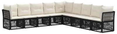 Produktbild von vidaXL Gartensofa-set 9 pcs Schwarz Poly-Rattan