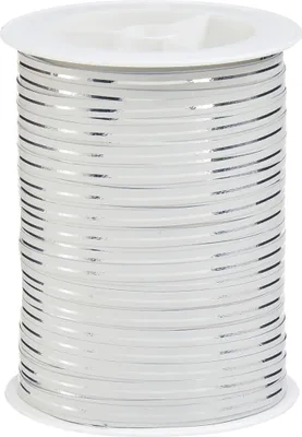Produktbild von Kräuselband Geschenkband 5mm Weiß Silber 250m Dekoband