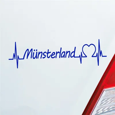 Produktbild von Auto Aufkleber Münsterland Puls Herzschlag mit Ferien Region Motiv 19x5 cm Dunkelblau Sticker Heckscheibenaufkleber
