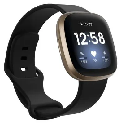 Produktbild von By Qubix passend für Fitbit Versa 3 & 4 / Sense 1 & 2 Sportarmband - Schwarz - Größe: M/L
