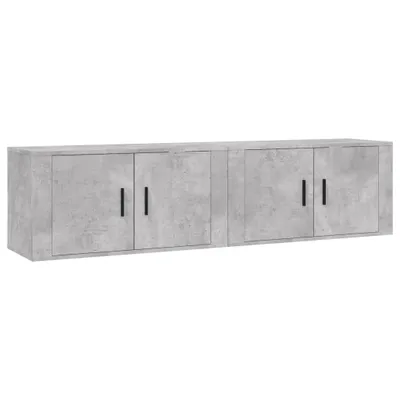 Image de vidaXL Armoires murales TV 2 pcs. Gris béton 80x34,5x40 cm