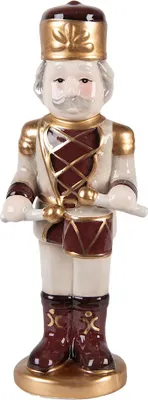 Produktbild von Clayre & Eef Weihnachtsdekorationsfigur Nussknacker 8x8x25 cm Beige Keramik