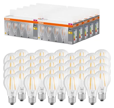 Productafbeelding van Osram LED lamp, model A60, voordeelverpakking met 40 lampen, vervangt traditionele 60W gloeilampen