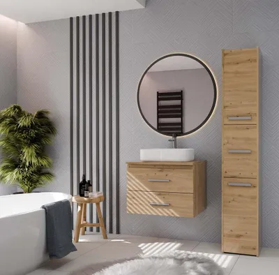 Immagine prodotto di Mobile da bagno sospeso con 2 cassetti, rovere Artisan, 60 x 50 x 45 cm