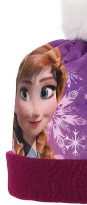 Produktbild von Disney Frozen - Die Eiskönigin Anna Wintermütze in Rosa mit Zopf , Größe:52