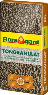 Produktbild von Floragard Blähton Tongranulat zur Drainage - Hydrokultursubstrat - für Pflanzkästen, Kübel oder Töpfe - 50 L, 001-KAR-0050L, Single