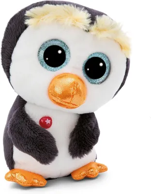 Image de NICI Peluche GLUBSCHIS Pingouin Prince Nigu 15cm gris - Peluche en peluche douce, adorable peluche pour câliner et jouer, pour enfants & adultes, super idée cadeau - 48853